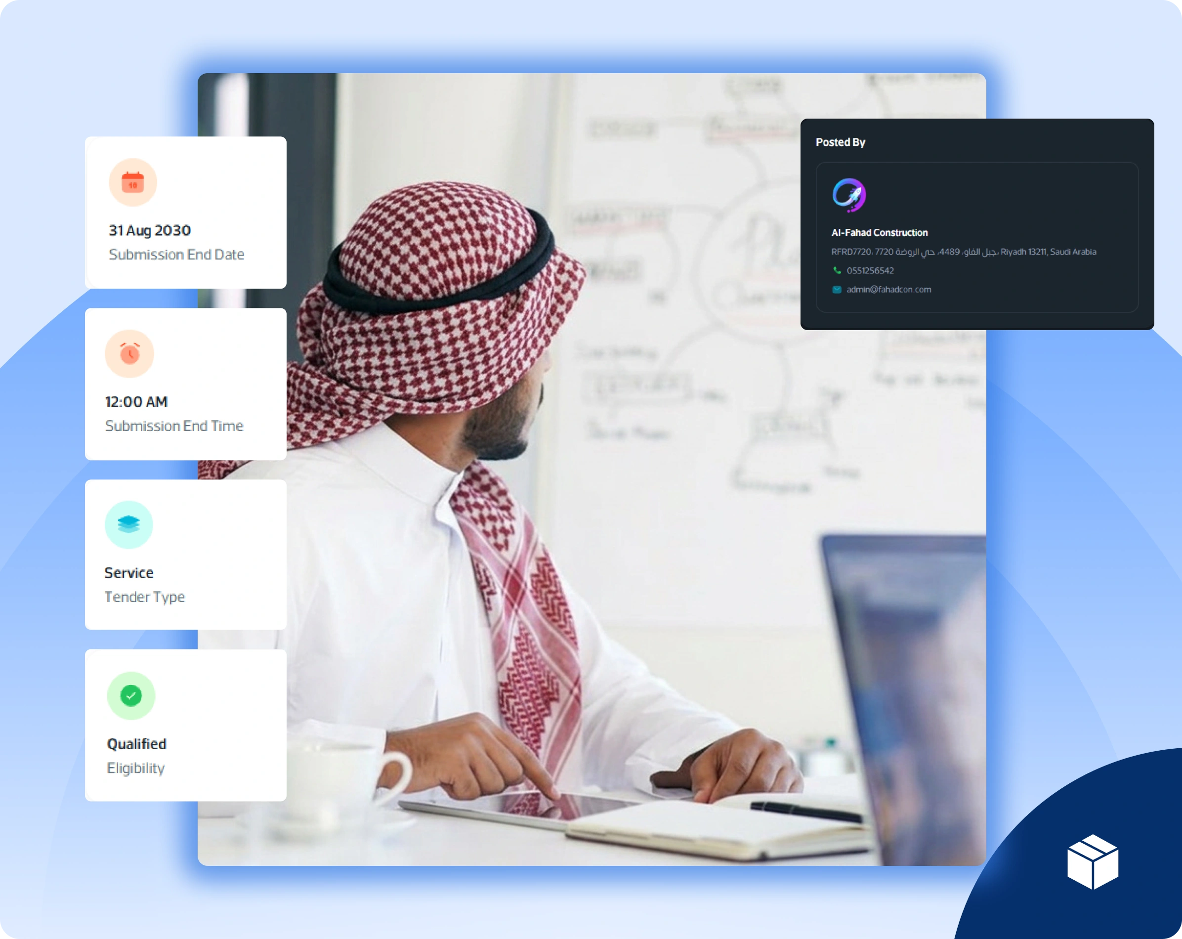 Tenders listing and bidding portal in Jazalla Marketplace