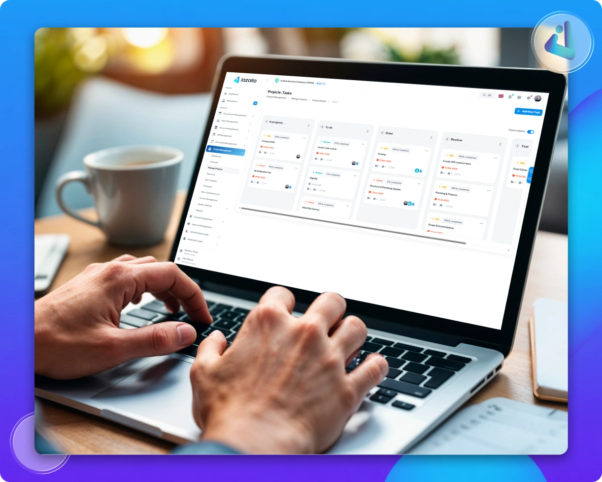 Kanban task board and project activity assignment list