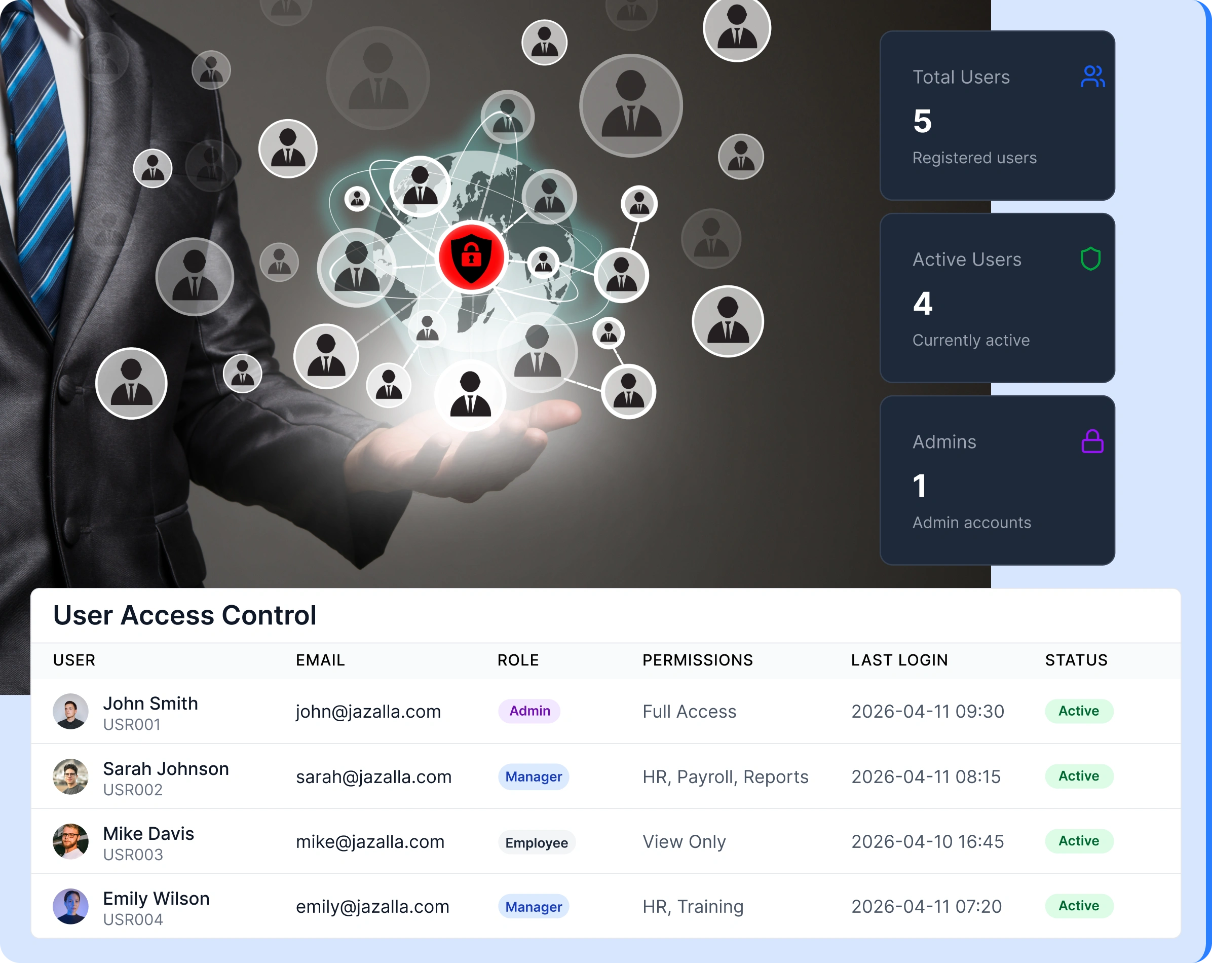 HR administrative settings, policy configuration, and user permissions